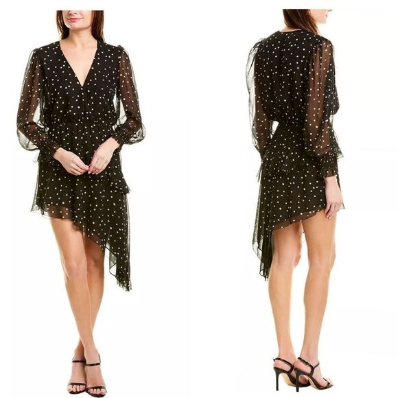 Blue Life Sample Becks polka dot Midi asymmetrical black Dress Size  S - Picture 1 of 9